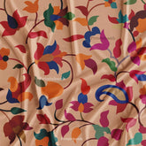 Designer Floral Kalamkari Printed Fabric For Gown